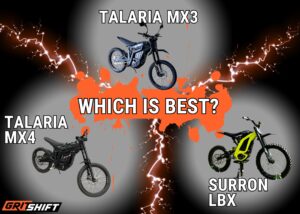surron lbx, talarai mx3, talaria mx4 with the titel 'which is best'