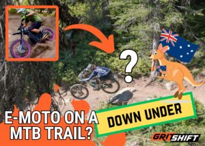 e-moto on a mountain bike trail in Australia