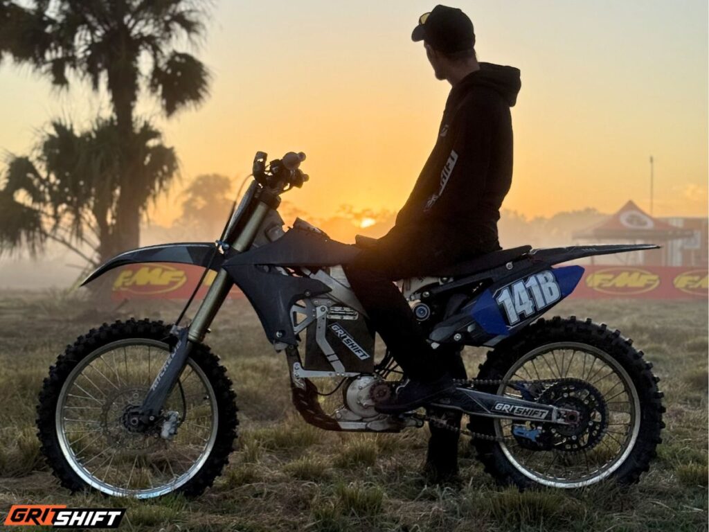 Rusty on his gas/electric conversion electric dirt bike