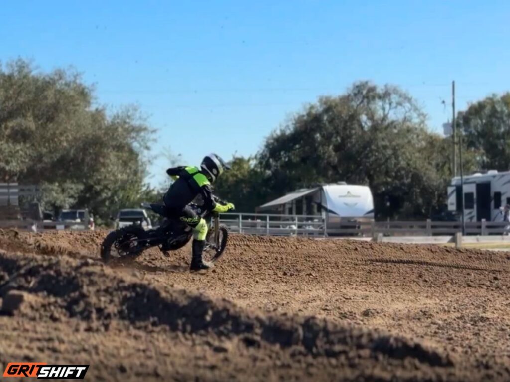 a rider on the track on a E Ride Pro SR 