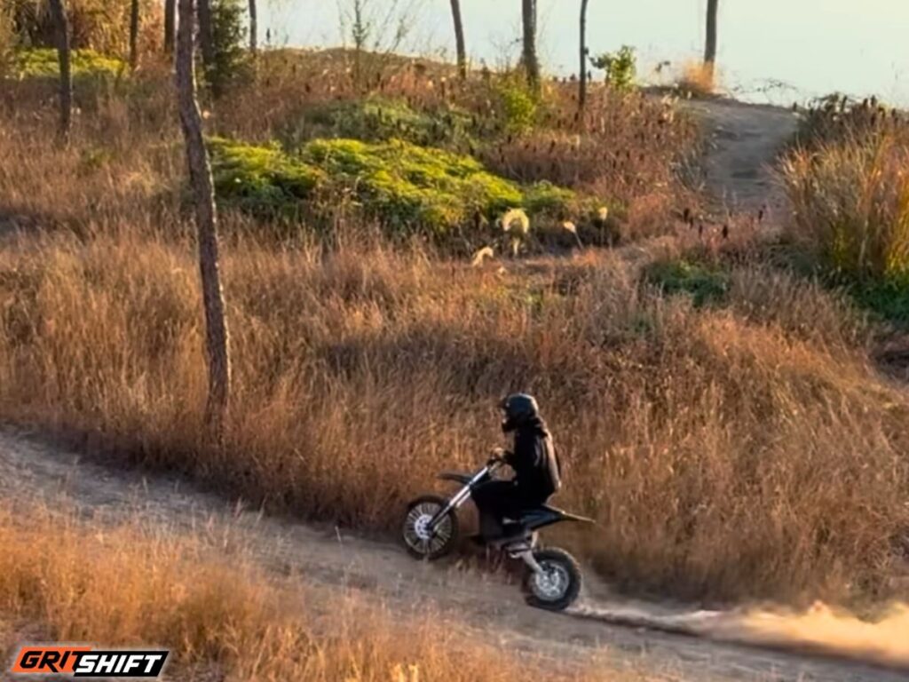 a rider on the ETM RTR XL in the woods