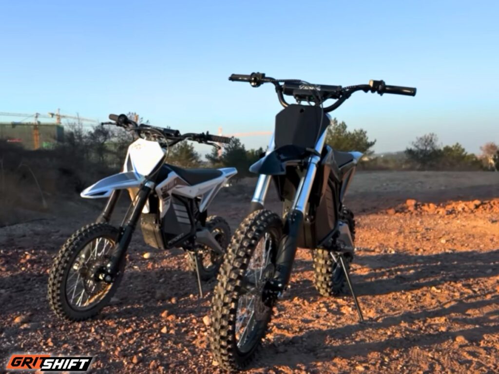 The ETM RTR XL next to the ETM RTR Sport outside. 