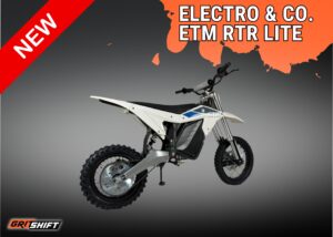 The ETM RTR Lite bike with a dark background
