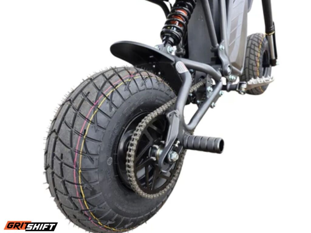 The rear tire of the Electro and Co Rizzler up close